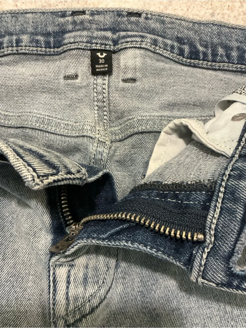 True Religion Mens Streetwear Festival Ultra Skinny Fit Jean Med Wash Size 30